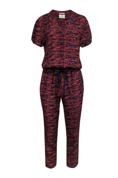 Current Boutique-Maison Scotch - Rust Red & Navy Print Jumpsuit Sz 2