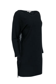 Current Boutique-Maje - Black Shift Dress w/ Fringe Sleeves Sz L
