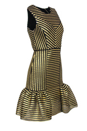 Current Boutique-Maje - Gold & Black Stripe Sleeveless Dress Sz 4