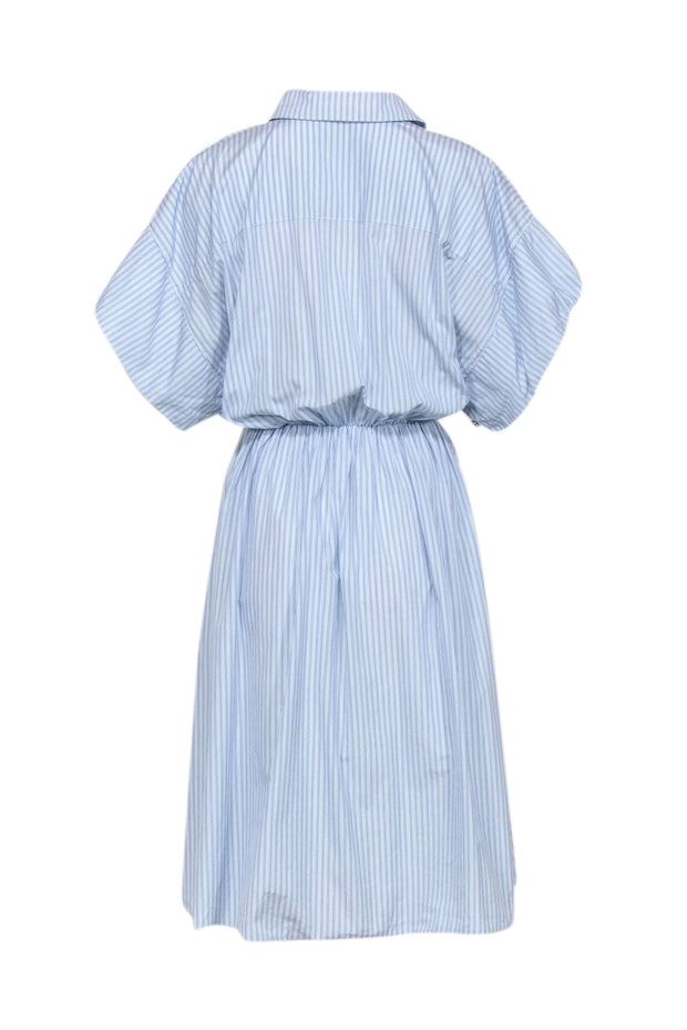 Current Boutique-Maje - Light Blue Striped Short Sleeve Shirt Dress Sz 6