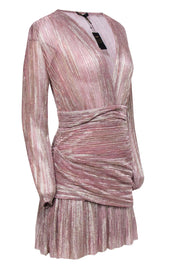 Current Boutique-Maje - Pink & Rose Gold Textured Mini Dress Sz 8