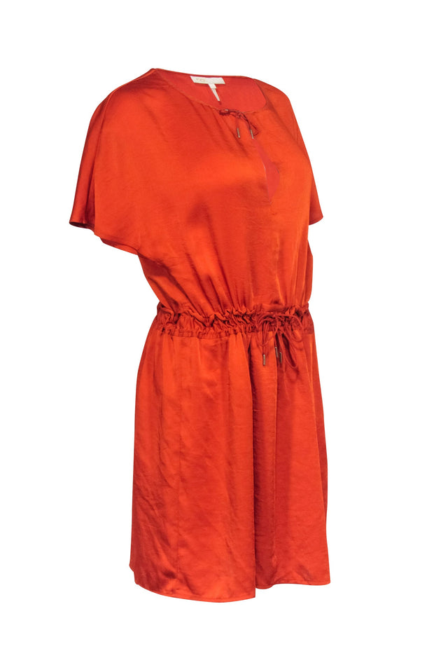 Current Boutique-Maje - Rust Orange Satin Waist Tie Dress Sz L