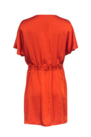 Current Boutique-Maje - Rust Orange Satin Waist Tie Dress Sz L