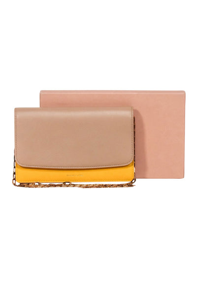 Current Boutique-Mansur Gavriel - Tan & Yellow Leather Shoulder Bag