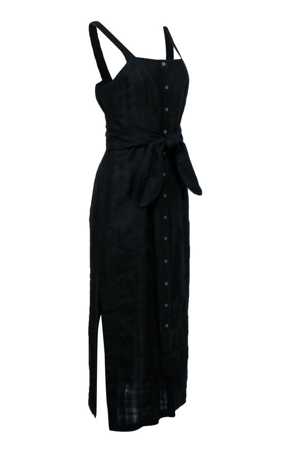 Current Boutique-Mara Hoffman - Black Sleeveless Maxi Dress w/ Button Down Front Sz S