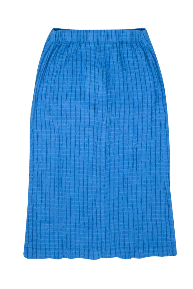 Current Boutique-Mara Hoffman - Blue Midi Skirt w/ Front Button Closure Sz M