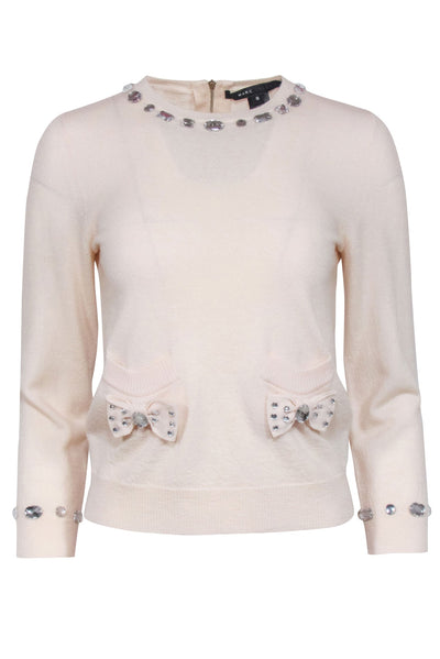 Current Boutique-Marc Jacobs - Ivory Wool Jewel Detail Sweater Sz S