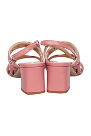 Current Boutique-Marion Parke - Mauve Pink Leather Open Toe Block Heel Pumps Sz 8.5
