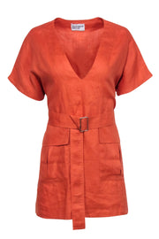 Current Boutique-Matthew Bruch - Terracotta Orange Belted Dress Sz 2