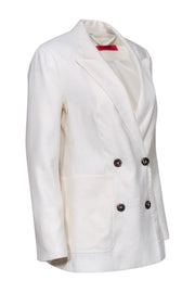 Current Boutique-Max & Co. - Ivory Linen Double Breasted Blazer Sz 2