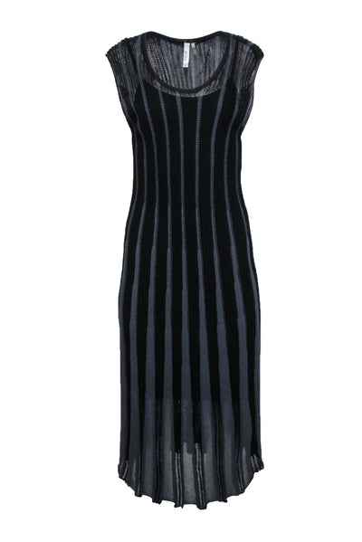 Current Boutique-Miilla - Black & Grey Stripe Knit Dress Sz S
