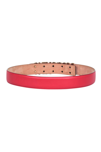 Moschino Logo Skinny Leather Belt