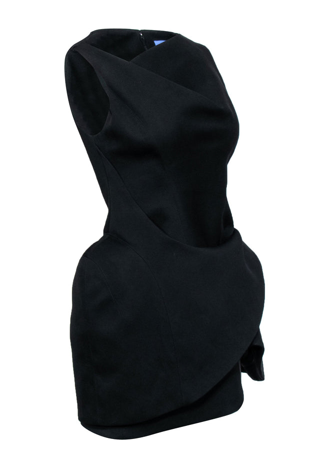 Current Boutique-Mugler - Black Structured Wool Mini Dress Sz 6