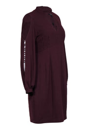 Current Boutique-Nanette Lepore - Maroon Cold Shoulder w/ Choker Neck Dress Sz 12