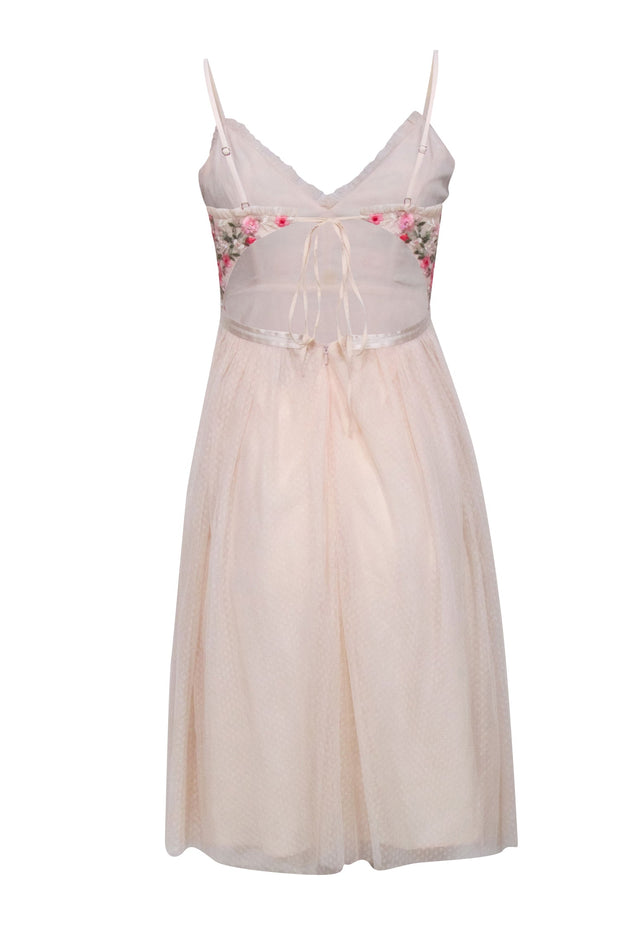 Current Boutique-Needle & Thread - Pink Embroidered Babydoll Dress w/ Tulle Skirt Sz 4