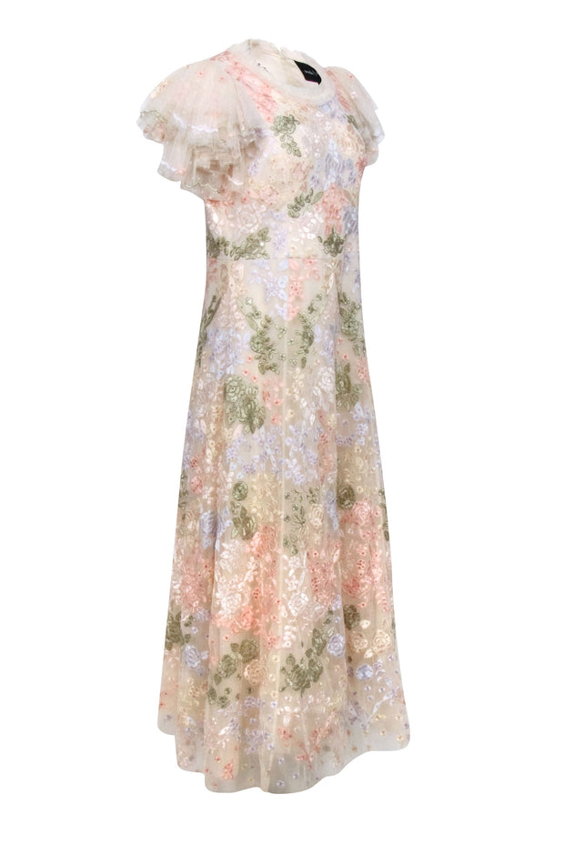 Current Boutique-Needle and Thread - Pastel Pink Floral Embroidered Formal Dress Sz 12