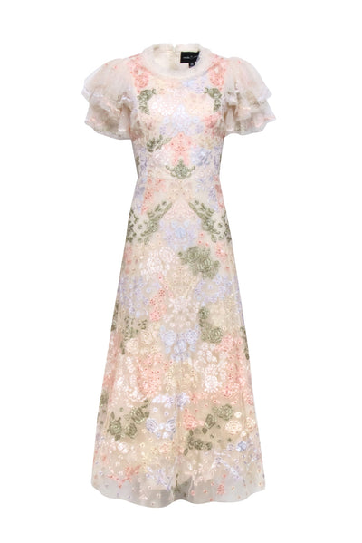 Current Boutique-Needle and Thread - Pastel Pink Floral Embroidered Formal Dress Sz 12
