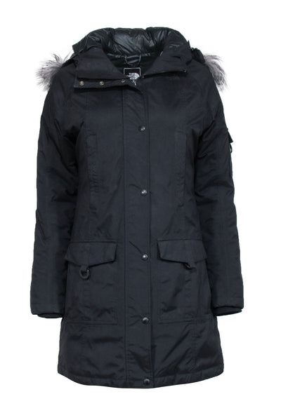 Current Boutique-North Face - Black Puffer Coat w/ Fur Hood Sz S