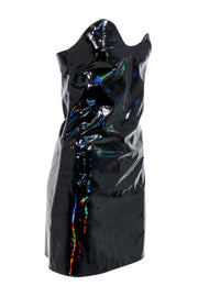 Current Boutique-Opera Sport - Black Iridescent Metallic Mini Strapless Dress Sz 8