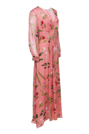 Current Boutique-Oscar de la Renta - Pink Floral Silk Formal Dress Sz 10