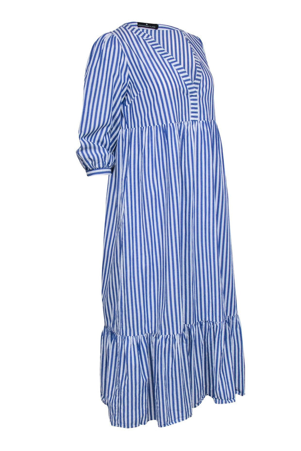 Current Boutique-Pomander Place - Blue & White Stripe Maxi Dress Sz S