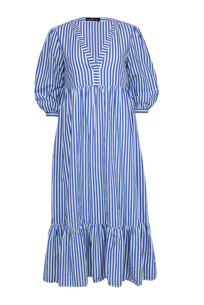 Current Boutique-Pomander Place - Blue & White Stripe Maxi Dress Sz S