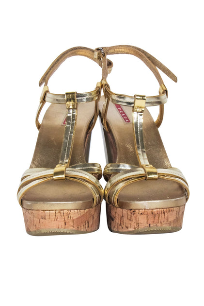 Prada cork wedge 2024 sandals