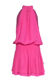Current Boutique-Ramy Brook - Pink Ruffled Trim Mock Neck Dropped Waist Dress Sz S