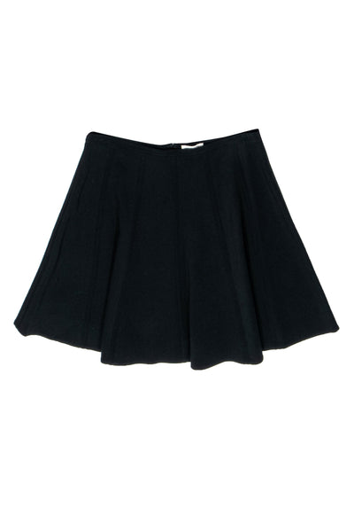Current Boutique-Rebecca Taylor - Black Ponte A-line Skirt w/ Silk Trim Sz 8
