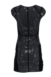 Current Boutique-Rebecca Taylor - Black Studded Cap Sleeve Bodycon Dress Sz S