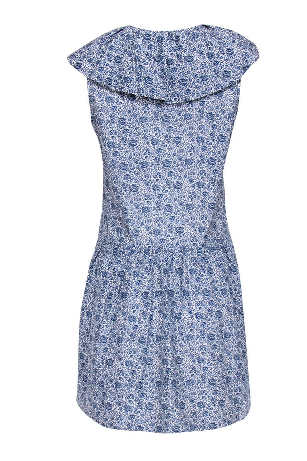 Current Boutique-Rebecca Taylor - Blue Floral Print Mini Dress Sz 4