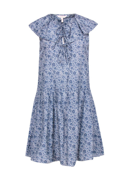 Current Boutique-Rebecca Taylor - Blue Floral Print Mini Dress Sz 4