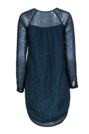 Current Boutique-Rebecca Taylor - Dark Teal Silk Zipper Front Dress Sz 4