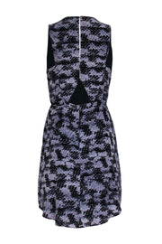 Current Boutique-Rebecca Taylor - Grey & Black Print Sleeveless Keyhole Back Dress Sz 2