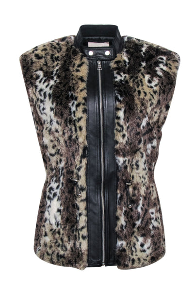 Current Boutique-Rebecca Taylor - Leopard Print Faux Fur Vest Sz 2