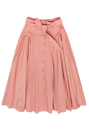 Current Boutique-Rebecca Taylor - Mauve Button Front Mid Maxi Skirt Sz 4