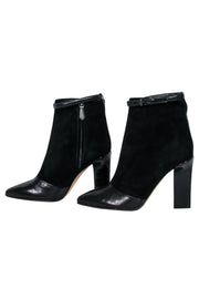 Current Boutique-Reed Krakoff - Black Suede Short Boots w/ Leather Toe Detail Sz 6.5