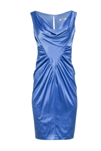 Current Boutique-Rene Ruiz - Blue Sleeveless Ruched Back Dress Sz 6