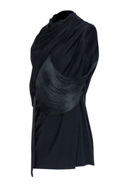 Current Boutique-Rick Owens - Black Fringe Detail Mini Dress Sz 4
