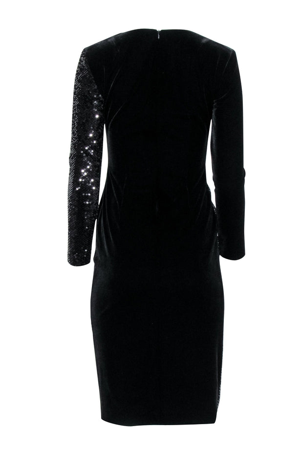 Current Boutique-Rumor London - Black Velvet & Sequin Dress Sz XS