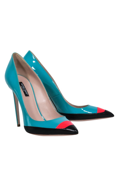Current Boutique-Ruthie Davis - Blue, Black, & Pink Pointed Toe Heels Sz 10