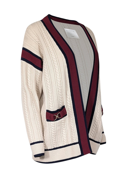 Sandro Beige Fancy Knit Cardigan/Coatigan factory