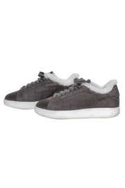 Current Boutique-Santoni - Grey Suede Sneakers w/ Shearling Lining Sz 8