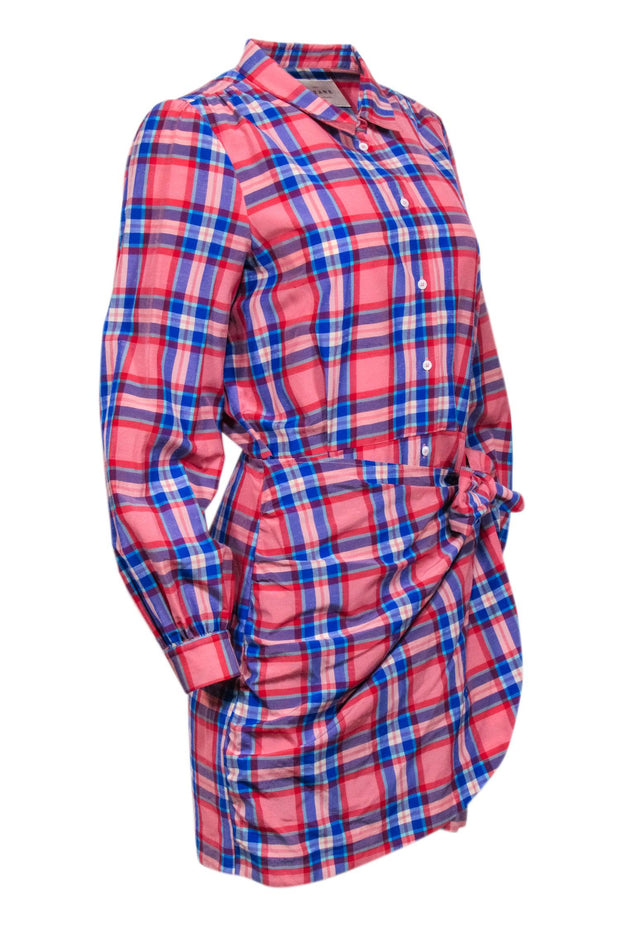 Current Boutique-Sezane - Pink & Blue Plaid Long Sleeve Button Front Sz 10