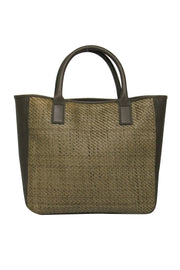 Current Boutique-Shinola - Olive Green Woven Leather Tote Bag