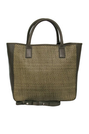 Current Boutique-Shinola - Olive Green Woven Leather Tote Bag