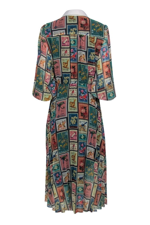 Current Boutique-Shirtaporter - Multi Color Postage Stamp Print Maxi Dress Sz M