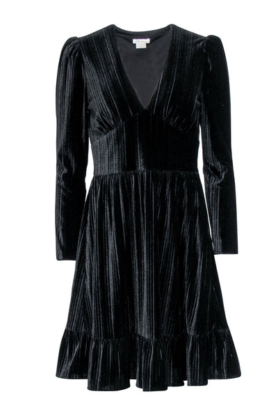 Current Boutique-Shoshanna - Black Velvet Ribbed Cocktail Dress Sz 4