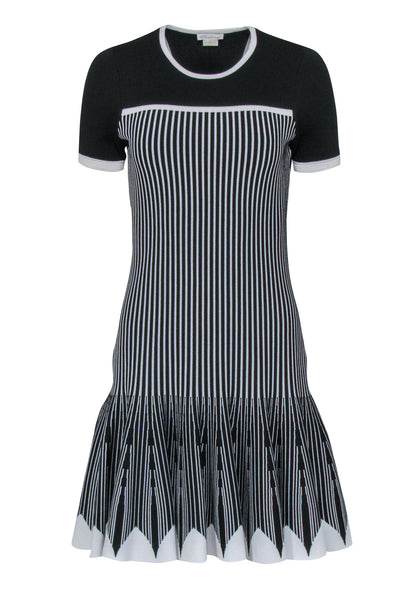 Current Boutique-Shoshanna - Black & White Stripe Short Sleeve Dress Sz S