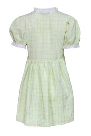 Current Boutique-Sister Jane - Pastel Green Gingham Puff Sleeve Dress Sz M